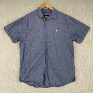 Trunks Shirt Mens Large Blue Button Down Chambray‎ Short Sleeve Casual